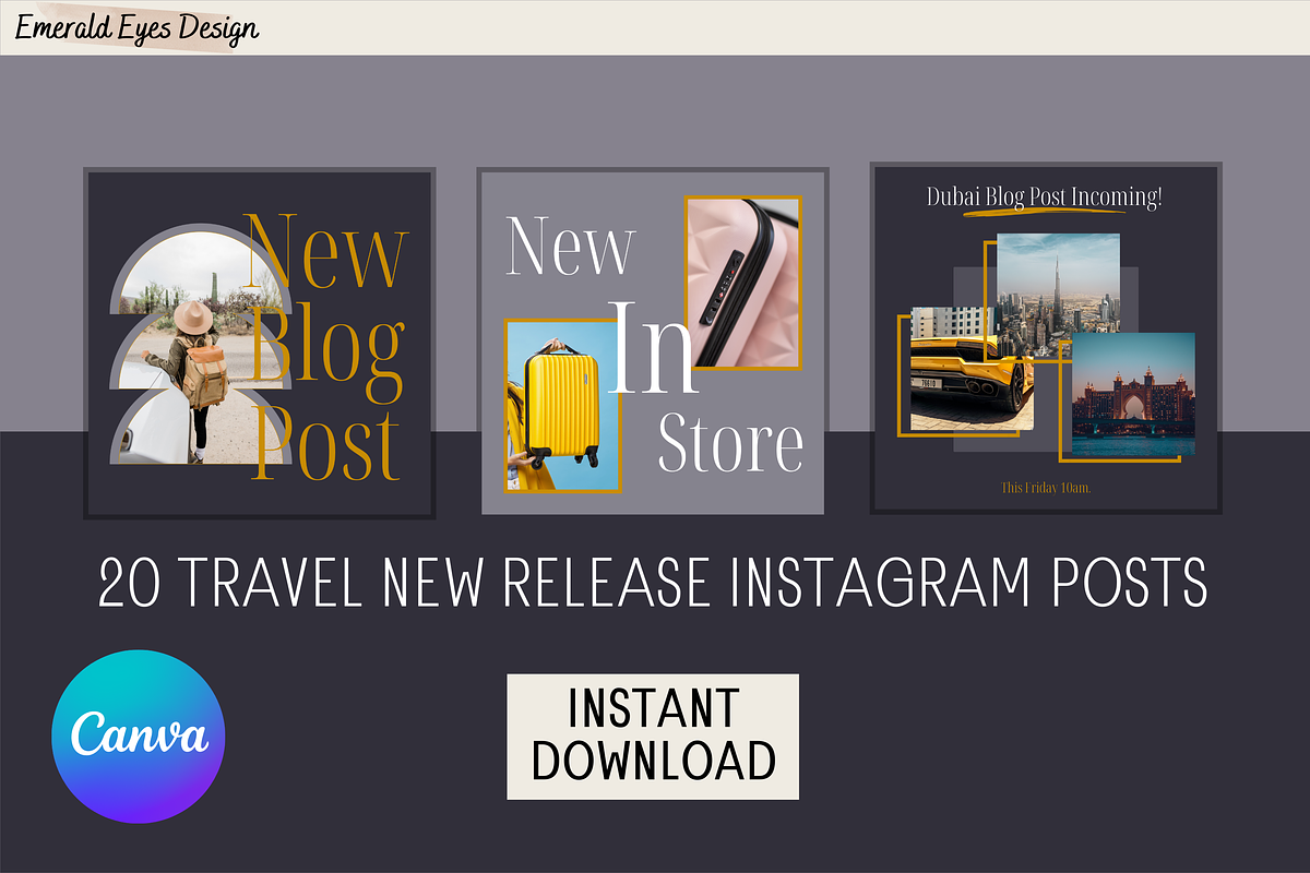 20 Canva Travel New Product Grey, a Social Media Template by Emerald Eyes Design (Photo 2 of 2)