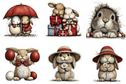 Whimsical Easter Bunny Clipart, an Illustration by CreationArt (Thumbnail 3 of 6)