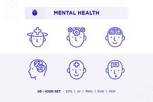 Mental Health Icon Set