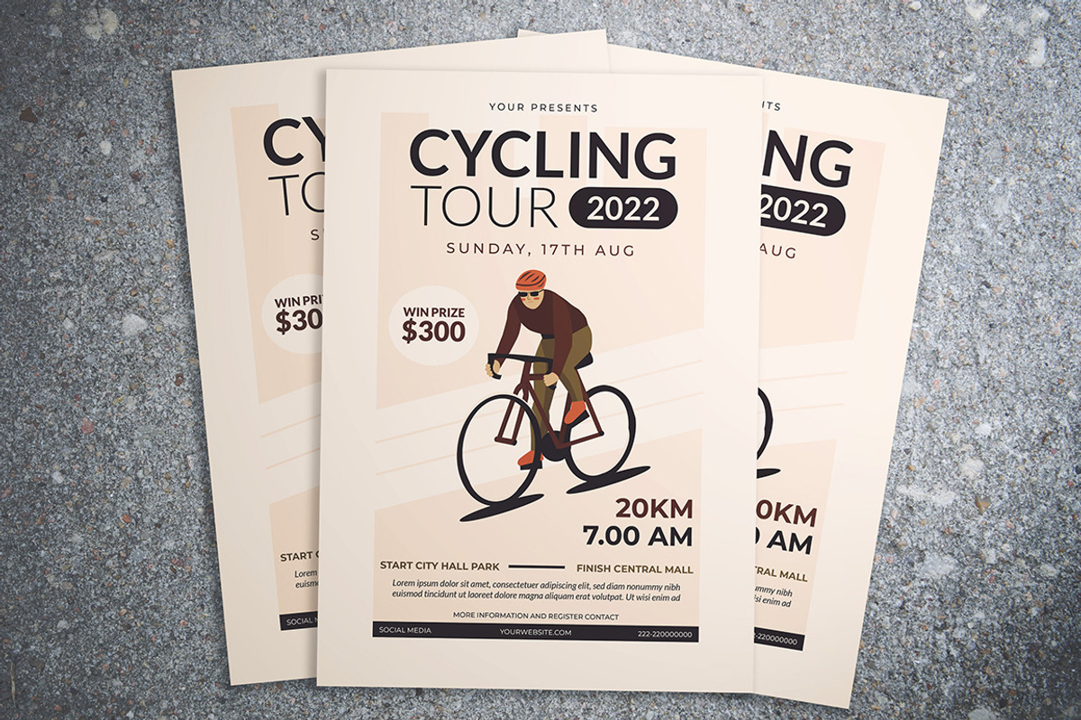 Cycling Tour Flyer, a Flyer Template by Gumico Studio.