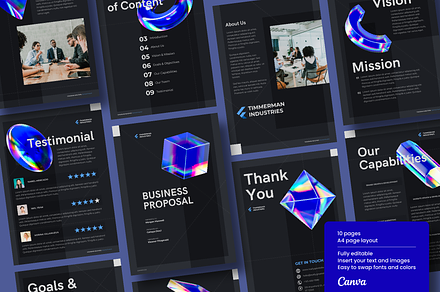 Business Proposal Template 3D Style