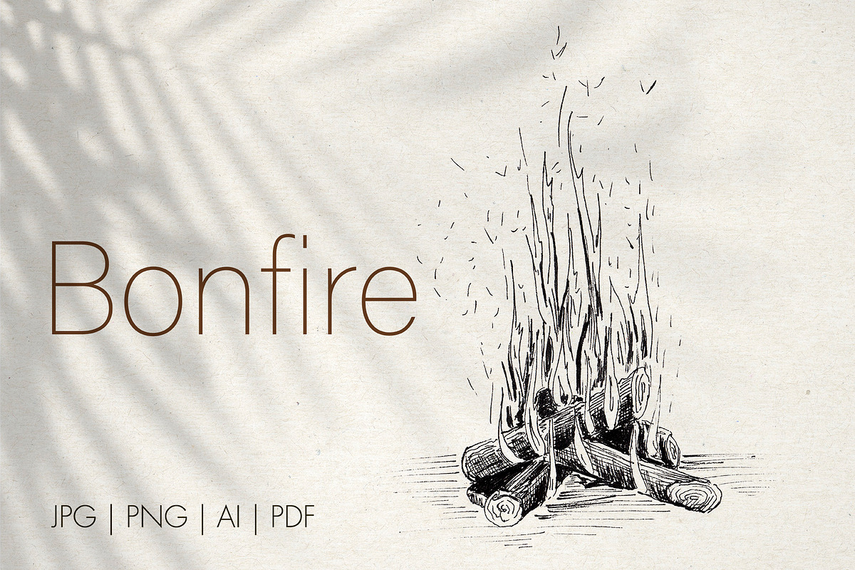 Bonfire. Hand-drawn sketch, an Illustration by Canatic (Photo 1 of 5)