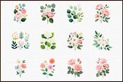 Watercolor Vintage Floral Clipart Se, an Illustration by Sublimation Artist (Thumbnail 3 of 6)