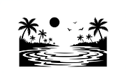Scenic Sunset Over Tropical Beach |, an Illustration by Amazin_art (Thumbnail 6 of 7)
