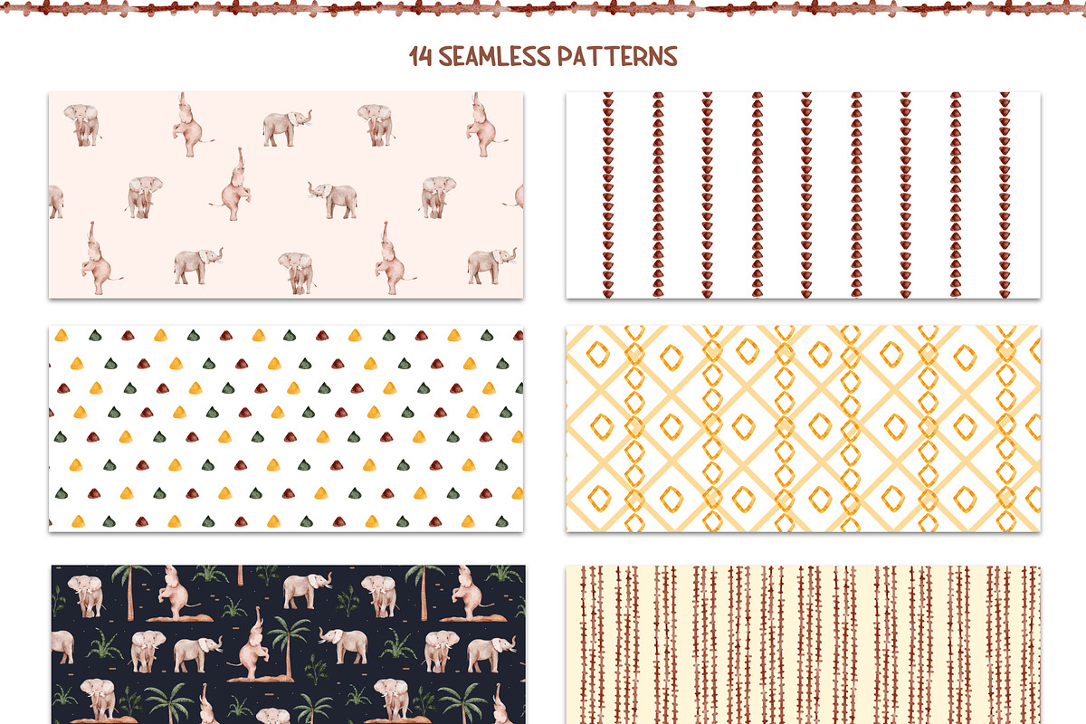 Africa - safari animals patterns, an Animal Illustration by Pattern + watercolor (Photo 4 of 7)