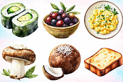 Watercolor Low Carb Food Clipart PNG, a Food Illustration by Canvas Craft (Thumbnail 2 of 4)