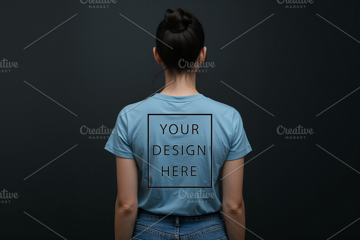 T-Shirt Mockup - Sky Blue Edition, a Shirt Mockup by ForhadGFX (Photo 10 of 12)