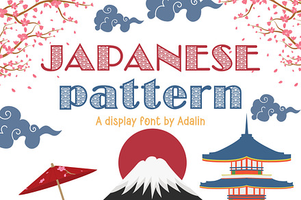 Japanese Pattern - Display Font, a Sans Serif Font by Adalin Shop