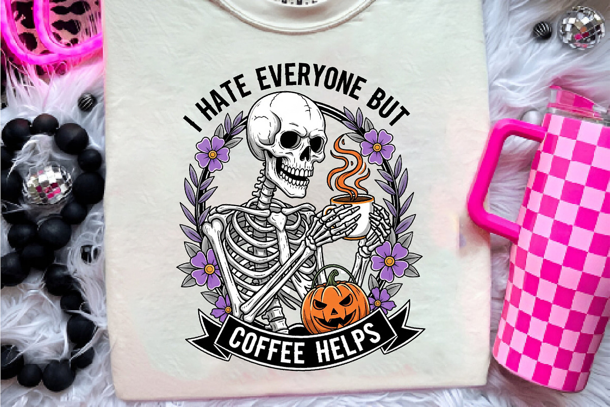 Skeleton Halloween Coffee Sublimatio, an Illustration by CreationArt (Photo 4 of 4)