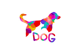 Object colored dog abstract logo, an Animal Illustration by Nenahliadava Design