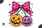 Pink Bow Pumpkin Cherries PNG, Cute, a Seasonal Illustration by Libby Wishes (Thumbnail 1 of 3)
