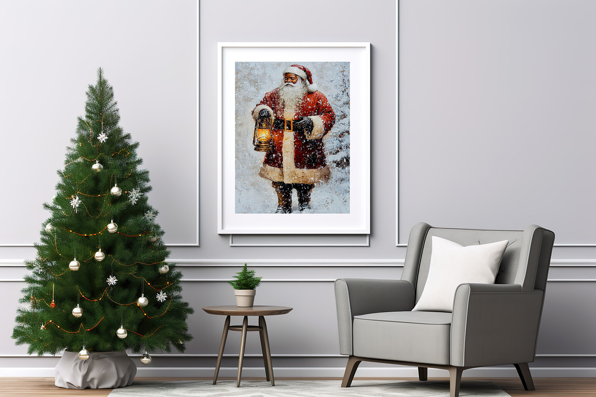 Black Santa Claus in Winter Art, a Holiday Photo by PrintablesByFranklyn (Photo 4 of 7)