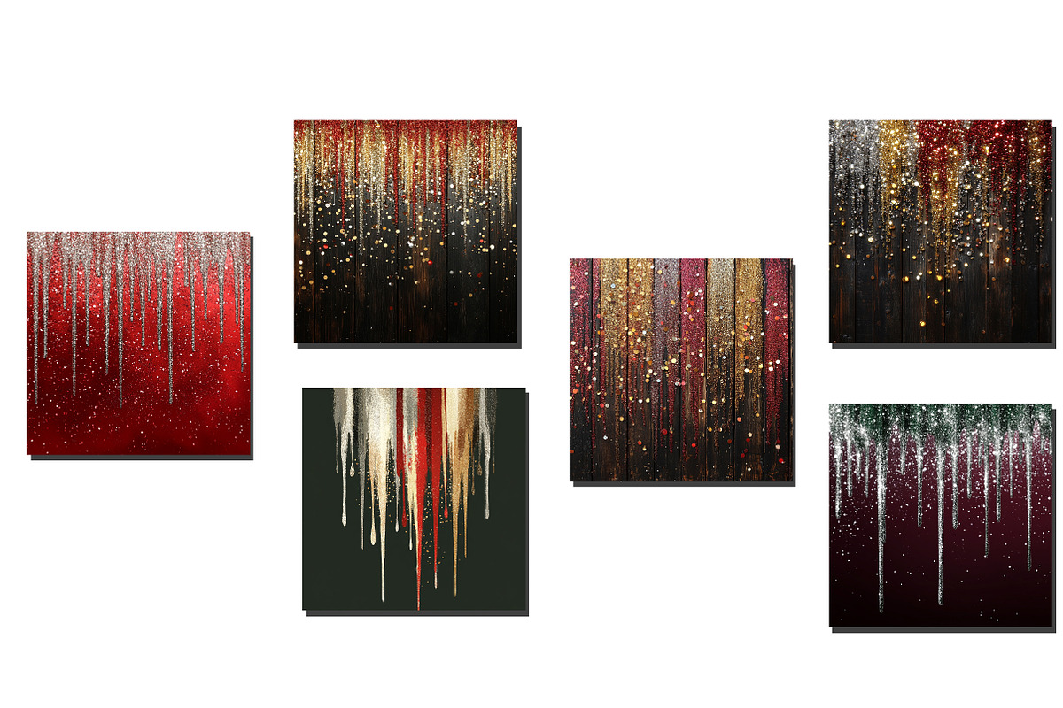 Christmas Dripping Glitter Digital, an Illustration by Designworld (Photo 4 of 6)