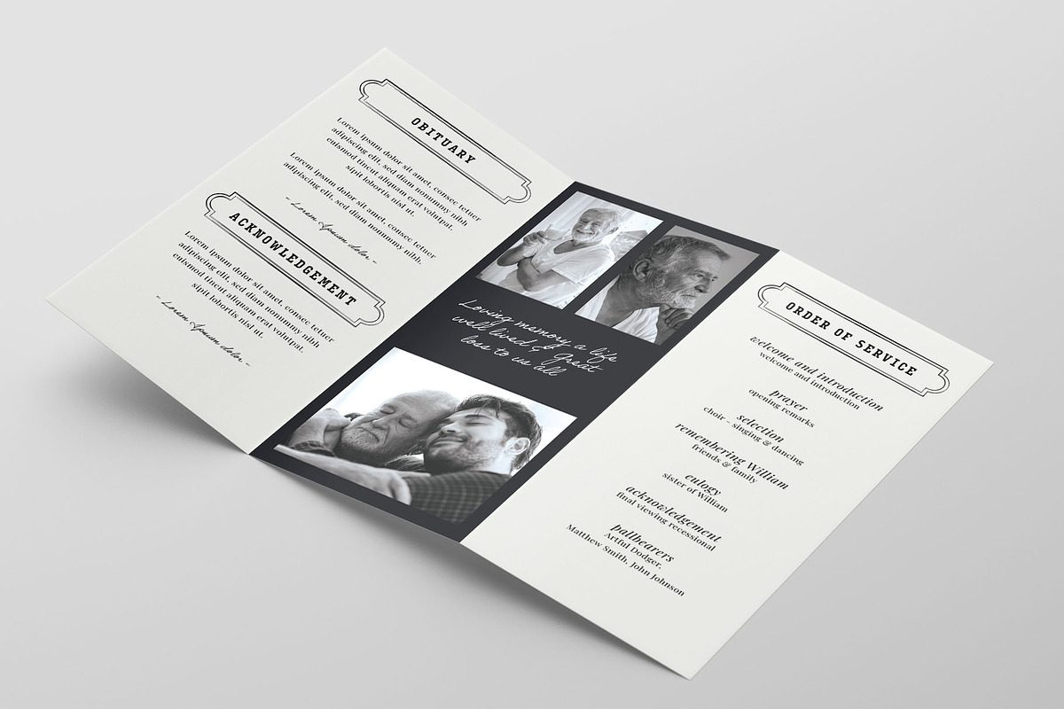 Simple Funeral Program Template, a Flyer Template by BrandPacks (Photo 4 of 10)