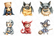 Kawaii Baby Halloween Clipart PNG, an Illustration by DreamPrint404 (Thumbnail 2 of 4)