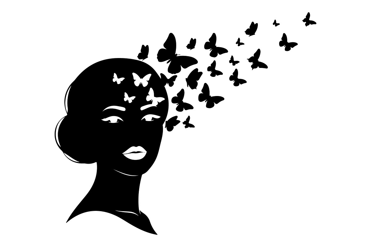 Woman Butterfly Hair Silhouette, an Object 3D Model by yasushie (Photo 19 of 31)