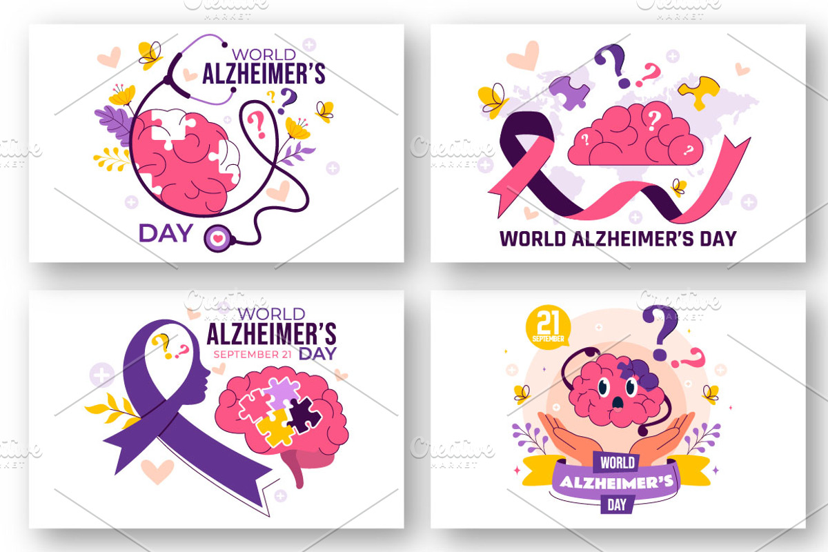 10 World Alzheimer Day Illustration, a Person Illustration by denayunebgt (Photo 2 of 4)