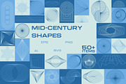 Mid-Century Retro Spiral Shapes, an Object Graphic by Boo Guevara Shop (Thumbnail 1 of 4)