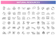 Natural Resources Linear Icon Set, an Outline Icon by Tettygreen (Thumbnail 1 of 2)