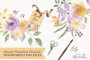 Watercolour Flowers Purple Lemon Kit, an Illustration by Bloomella (Thumbnail 2 of 7)