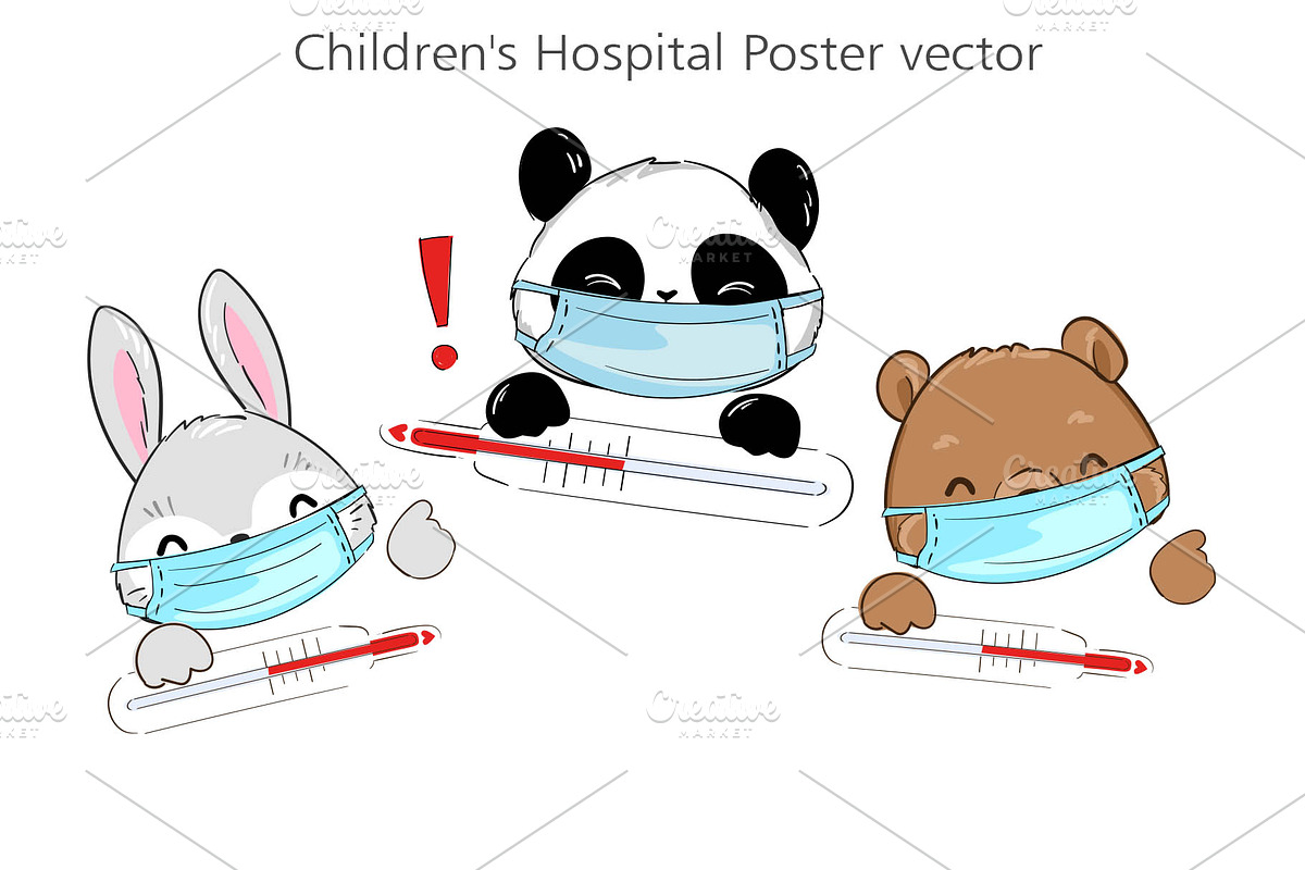 Children's Hospital Poster vector, an Animal Illustration by Sweet_print (Photo 2 of 3)