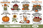 Rustic Fall Farmhouse Sign PNG Bundl, an Illustration by CreationArt (Thumbnail 1 of 11)