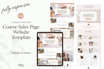 Course Sales Page Template Canva, a Landing Page Template by Tabitha Emma