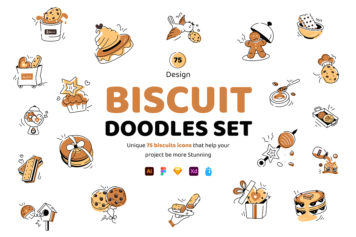 Biscuits Doodle Set, a Duotone Icon by Vectors Market (Photo 1 of 12)
