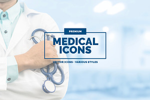 32 Medical Icons in 3 styles
