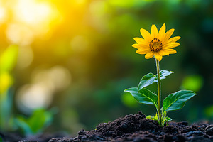 Yellow Flower Blooming in Soil, a Nature Photo by Ales Munt