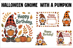 Halloween gnome with a pumpkin, an Illustration by Amazin_art