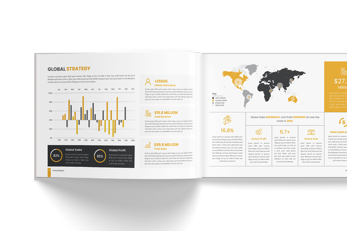 Horizontal Annual Report Brochure, a Brochure Template by TheBrightGrap (Photo 14 of 19)