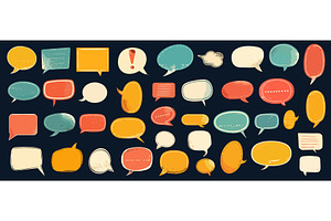 Chalk speech bubbles. Colorful, an Object Illustration by Stock-Smart-Start