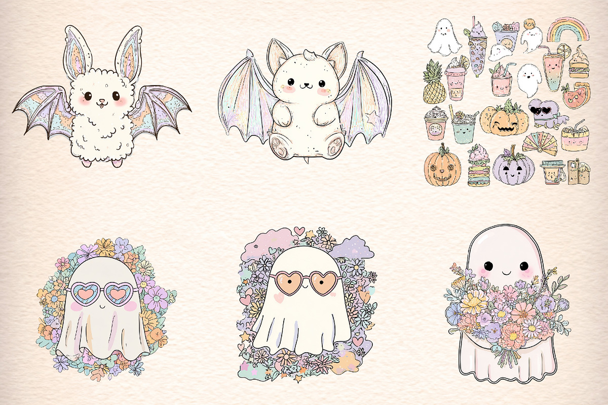 Pastel Spooky Summer Clipart, an Illustration by Digital Artistic99 (Photo 3 of 11)