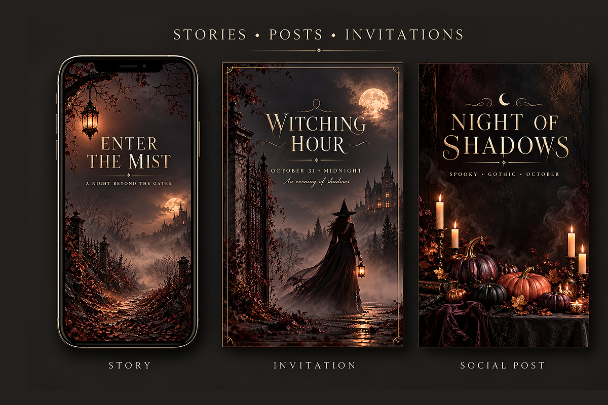 Spooky Gothic Halloween Backgrounds, a Background Graphic by MarisoArt (Photo 3 of 6)