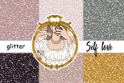 Self Love Digital Paper, a Texture Graphic by GlamArtZhanna (Thumbnail 3 of 3)
