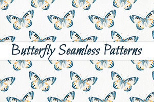 4 Boho Butterfly Seamless Patterns