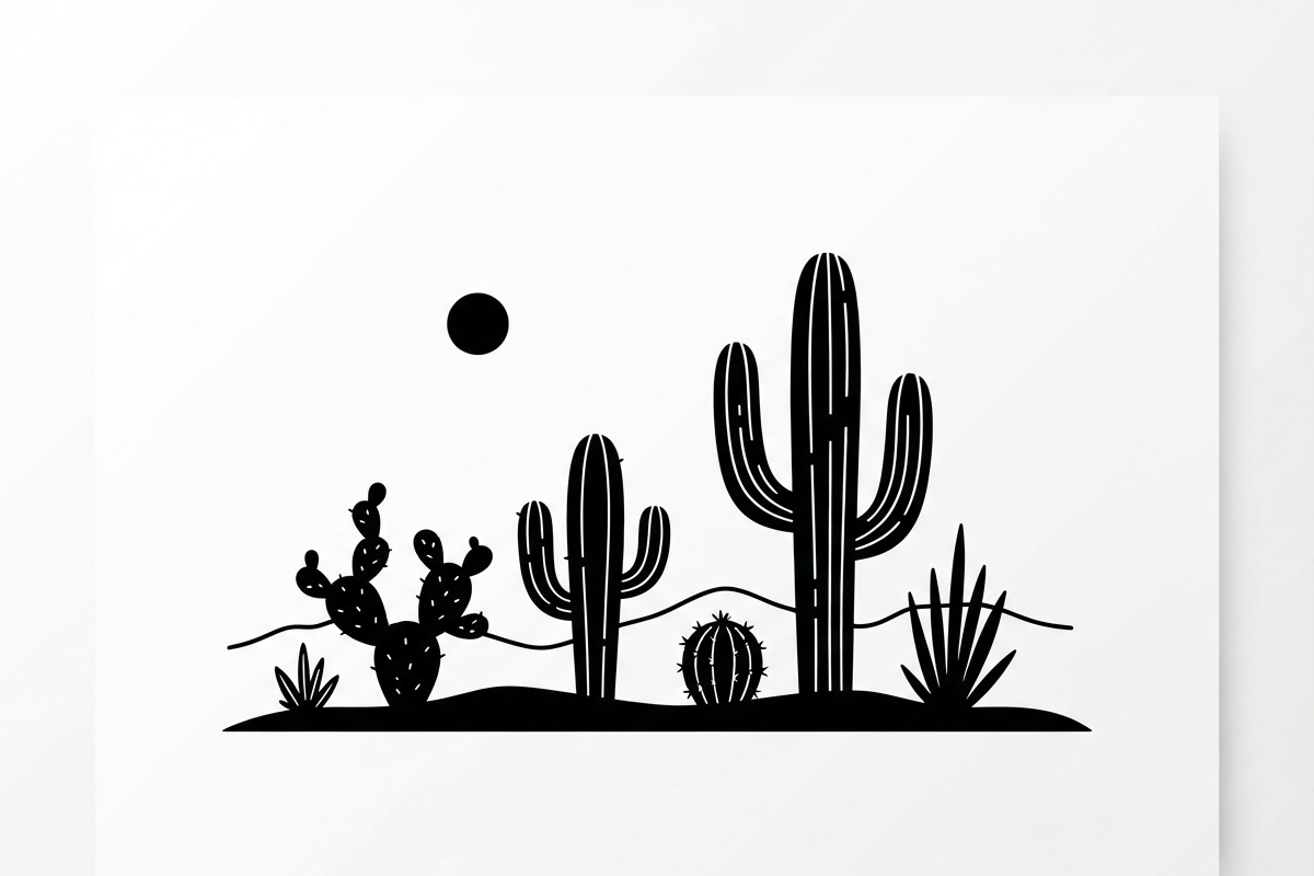 60 Desert Cactus Floral Silhouette, a Seasonal Illustration by Amazin_art (Photo 17 of 24)
