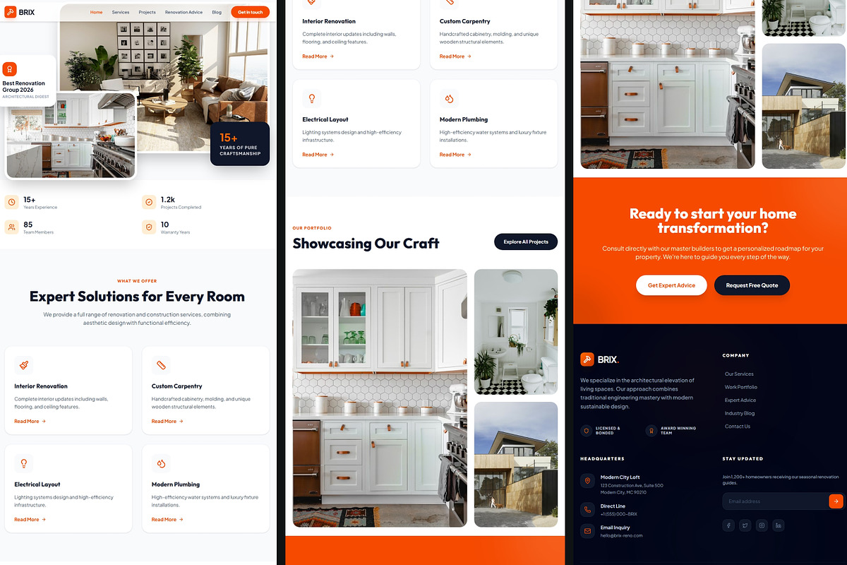 BRIX - Home Renovation Website, a React Template by VectorMedia (Photo 4 of 4)