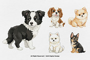 15 Bundle Watercolor Cute Puppy Dog, an Animal Illustration by Morspective (Thumbnail 6 of 8)