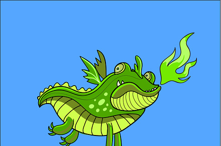 Fat dragon in vector