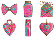 Watercolor Valentine's Day clipart, an Illustration by Daily.Designs (Thumbnail 3 of 5)