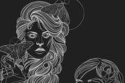 Badass girls Procreate stamps, a Brush Add-On by ProcreateInk (Thumbnail 7 of 10)