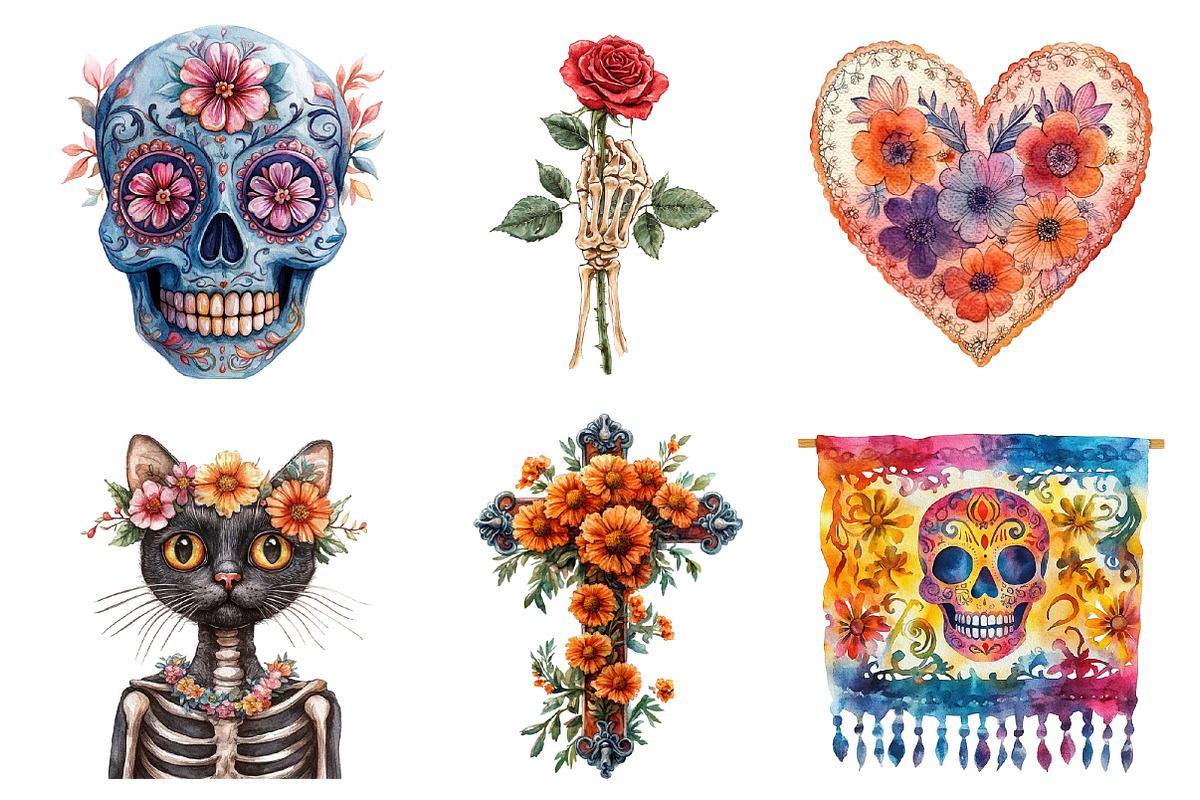 Day of the Dead PNG, an Illustration by SinaCreation (Photo 2 of 5)