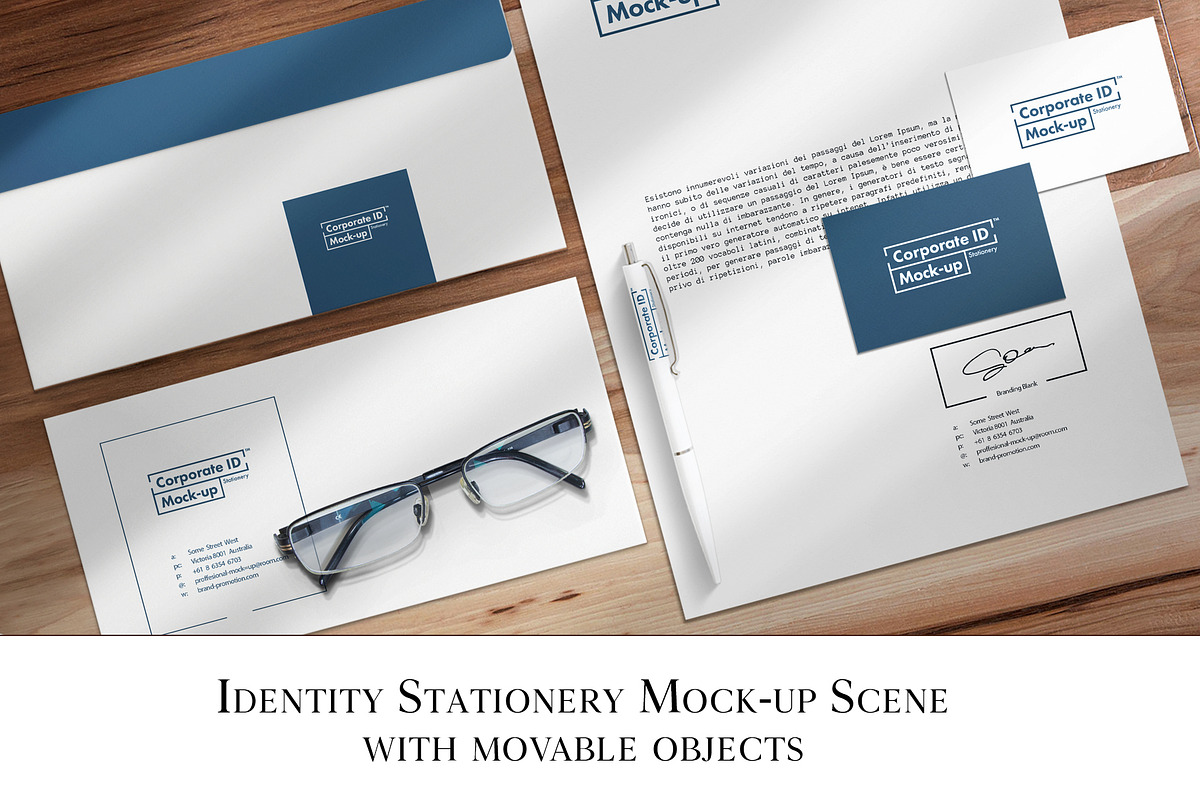 Identity Stationery Mock-up Scene, a Product Mockup by ItemBridge