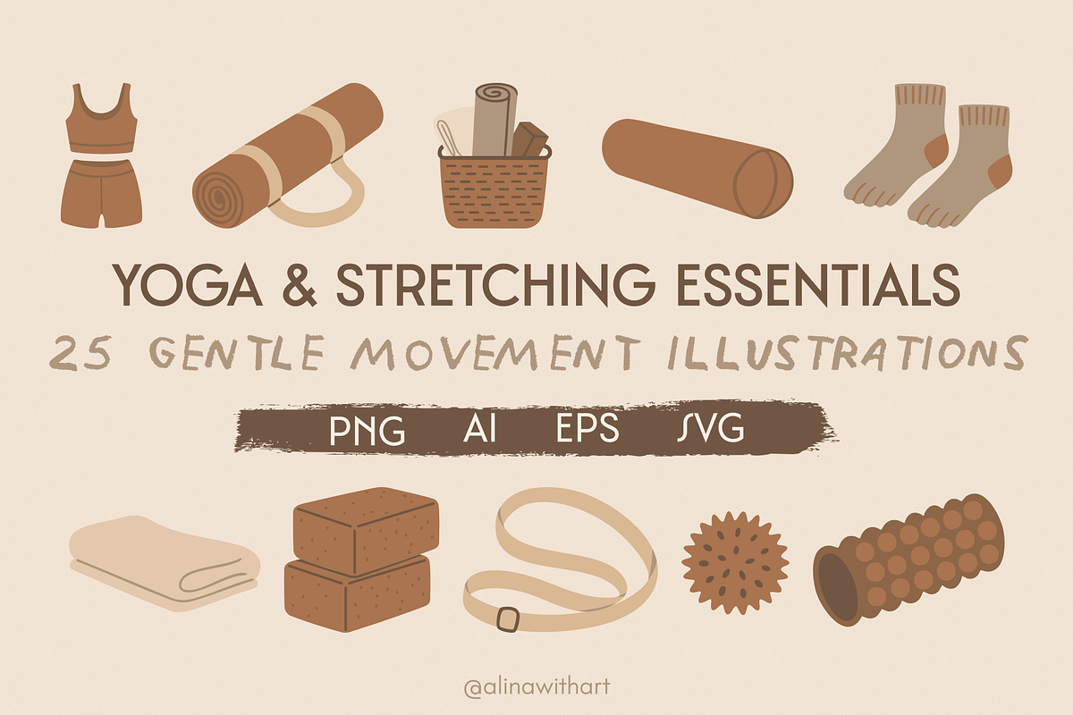 Yoga & Stretching Essentials, a Sport Illustration by alinawithart (Photo 1 of 13)