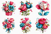 Romantic Roses Valentine's Day Png, an Illustration by Craft Nest (Thumbnail 4 of 11)