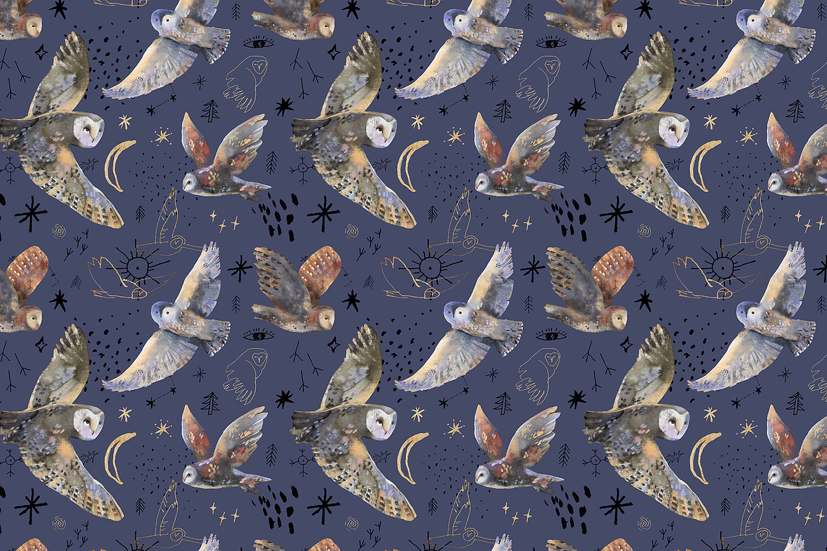 Magic owls: 280 elements for design, an Animal Illustration by Shusha Guna Art (Photo 10 of 23)