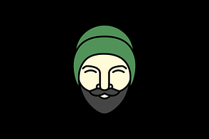 men head cool mustache vintage logo, a Branding & Logo Template by devastd