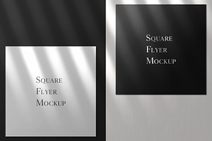 Black and White Square Flyers Mockup